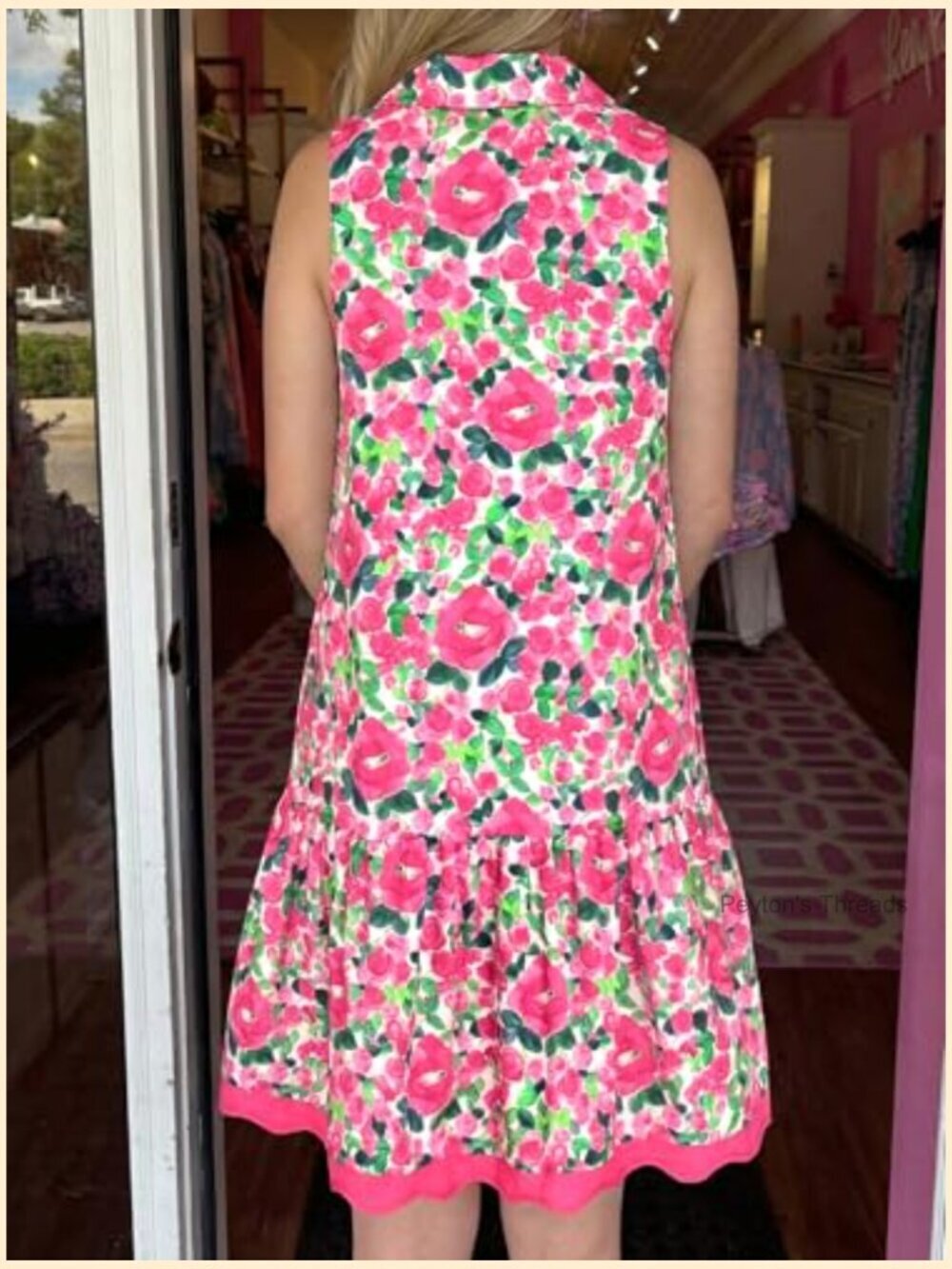 Floral Mini Dress V Neck Sleeveless Ruffle Boho Summer Vacation Outfit - Picture 7 of 7